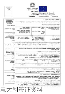 意大利签证资料