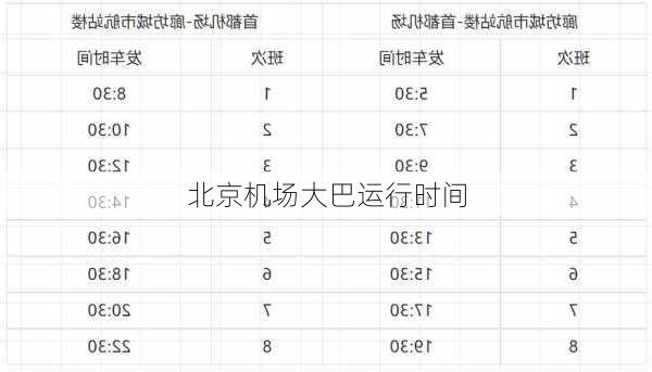 北京机场大巴运行时间